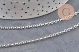 Chaine rolo fer argenté 2.7 mm, x5 mètres (G2010)
