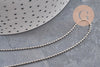 Chaine boule laiton platine facetté 1.5mm, x 5Mètres (G1665)