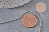 Chaine boule laiton platine facetté 1.5mm, x 5Mètres (G1665)
