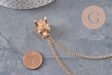 Broche de col Lion zamac doré, x1 (G7022)