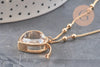 Collier locket cœur porte-photo verre laiton doré 18K, x1 (G11088)