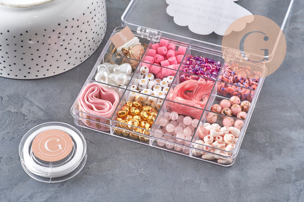 Kit Nacre & Coquillage rose, Coffrets et kits de perles pour la création de bijoux fantaisie DIY, x1 (G11105)