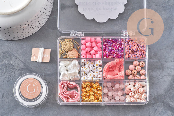 Kit Nacre & Coquillage rose, Coffrets et kits de perles pour la création de bijoux fantaisie DIY, x1 (G11105)