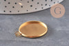 Pendentif rond support pour cabochon 25mm acier inoxydable doré IP, x1 (G11125)