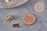 Embouts à pincer ruban acier 304 inoxydable doré IP 9.5mm, x10 (G11156)