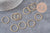 Connecteur rond acier 304 inoxydable doré PVD 20mm, x10 (G11132)