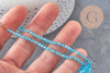 Perles cristal toupies à facette bleu transparent 3-3.3mm, x1 fil de 38cm (G11112)