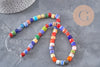 Perles rondelle verre millefiori artisanal 9mm, x1 fil de 40cm (G11113)