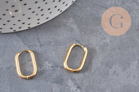 Boucles ovales créoles interchangeable acier 304 inoxydable doré IP 19mm, la paire (G11131)