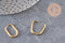 Boucles ovales créoles interchangeable acier 304 inoxydable doré IP 19mm, la paire (G11131)
