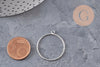 Pendentif rond torsadé laiton platine 27.5mm pour résine, x1 (G11135)