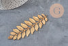 Raw brass laurel leaf stamping 90mm, x1 (G10165)