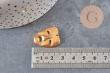 Brass raw Carnival theater mask pendant 25mm, x1 (G10164)