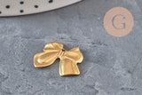Bow tie pendant raw brass 17mm, x1 (G10167)