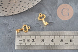 Dijes de llave de zamac dorado 15.5mm, x10 VÁLIDO
