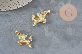Dije caballo encabritado dorado 18k 22mm, x1 VÁLIDO