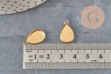 Pendentif goutte support cabochon acier 304 inoxydable doré IP 14x9mm, x1 (G11218)