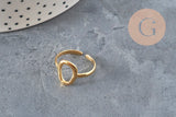 Anillo de círculo de acero inoxidable 304 chapado en oro IP Talla 57, x1 VÁLIDO