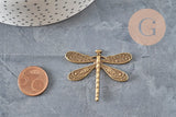 Dragonfly pendant zamak bronze 38mm, x2 VALID