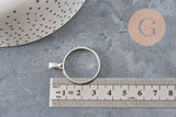 Round 304 Stainless Steel Platinum Open Back Pendant, 28mm, x1 VALID