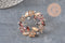Multicolored zircon flower brooch, gold-plated enameled zamak, 41mm, x1 VALID