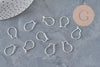 304 Stainless Steel Silver-Plated Hoop Earrings, 18mm, x10