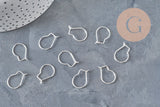 304 Stainless Steel Silver-Plated Hoop Earrings, 18mm, x10