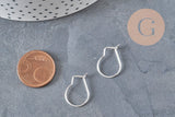 304 Stainless Steel Silver-Plated Hoop Earrings, 18mm, x10