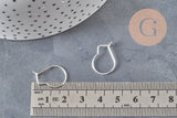 304 Stainless Steel Silver-Plated Hoop Earrings, 18mm, x10