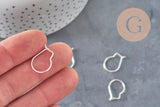 304 Stainless Steel Silver-Plated Hoop Earrings, 18mm, x10