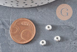 Perles intercalaires rondelles acier 304 inoxydable argenté 5mm, x10 (G11173)