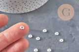 Perles intercalaires rondelles acier 304 inoxydable argenté 5mm, x10 (G11173)