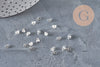 Fermoirs pour clous acier 304 inoxydable argenté 4mm, x20 (G11171)