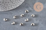 Crimp bead covers, 304 stainless steel, platinum, 8x7mm, x20, VALID