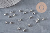 Cubrebolas de engarce de acero 304, platino, 5.5x4.5mm, x20 VÁLIDO