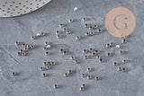 Perlas de aplastar de latón platino 3x2mm, x2 gramos VÁLIDO