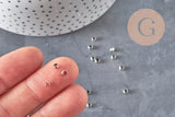Perlas de aplastar de latón platino 3x2mm, x2 gramos VÁLIDO