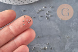 Cuentas aplastables latón platino 2x1.2mm, x1 gramo VÁLIDO