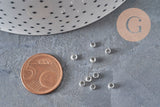 Cuentas aplastables de latón plateado 3x2mm, x2 Gramos