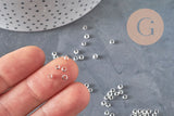 Cuentas aplastables de latón plateado 3x2mm, x2 Gramos