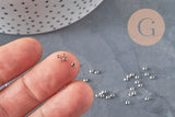 Crimp beads washer stainless steel 316 platinum 1.9mm, x50 VALID