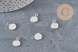 Pendentif rond support cabochon acier 201 inoxydable argenté 8mm, x1 (G11192)
