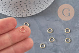 Round closed rings gilded 304 stainless steel 7mm/0.8mm, x10 VALID