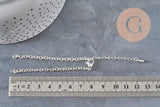 304 Stainless Steel Silver Plated Cable Chain Bracelet Base 4mm/15.5cm, x1 VALID
