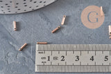IP rose gold stainless steel cord ends 7x1.6mm, x10 VALID