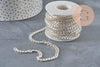 Curved flat link chain, 304 stainless steel, silver, 7x4.5mm, x1 meter VALID