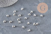 Cubrebolas para aplastar de latón plateado liso de 4mm, x20 VÁLIDO