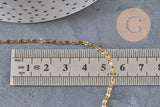 304 Stainless Steel Textured Fancy Chain, Gold IP 4mm, x1 meter (G11235)