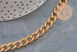 Cadena de eslabones curvos de acero inoxidable 304 IP dorado de 10 mm, x1 metro (G11232)