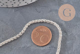 Silver-plated 304 stainless steel rope chain, 4.5mm, x1 meter VALID